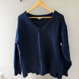 Z SUPPLY Navy Blue V Neck Sweater